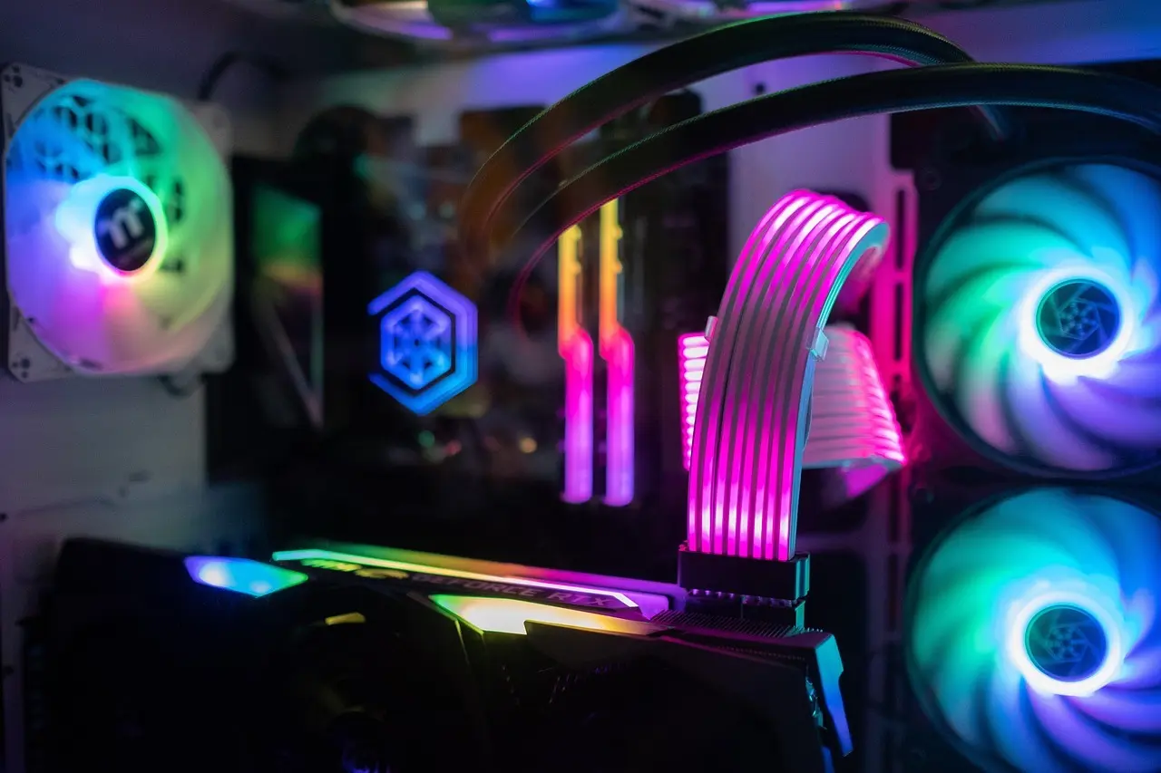 Gaming pc med RGB lys